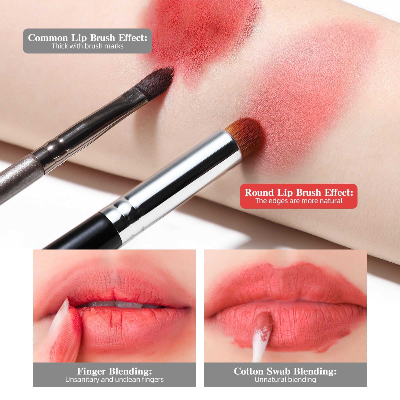EIGSHOW Lip Brush creates a misty gloss look on lips.