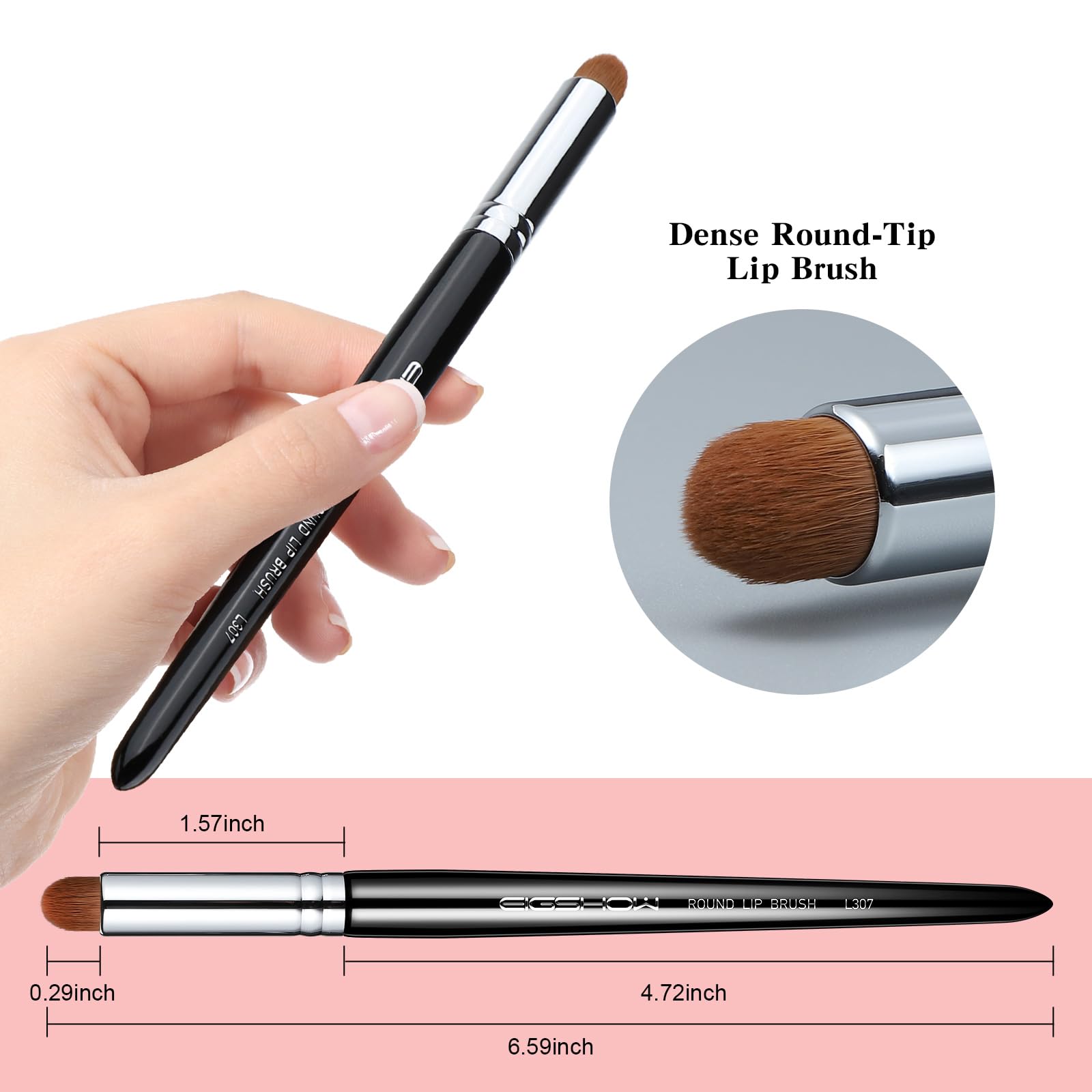 EIGSHOW Lip Brush soft bristles close-up for gentle lip care.