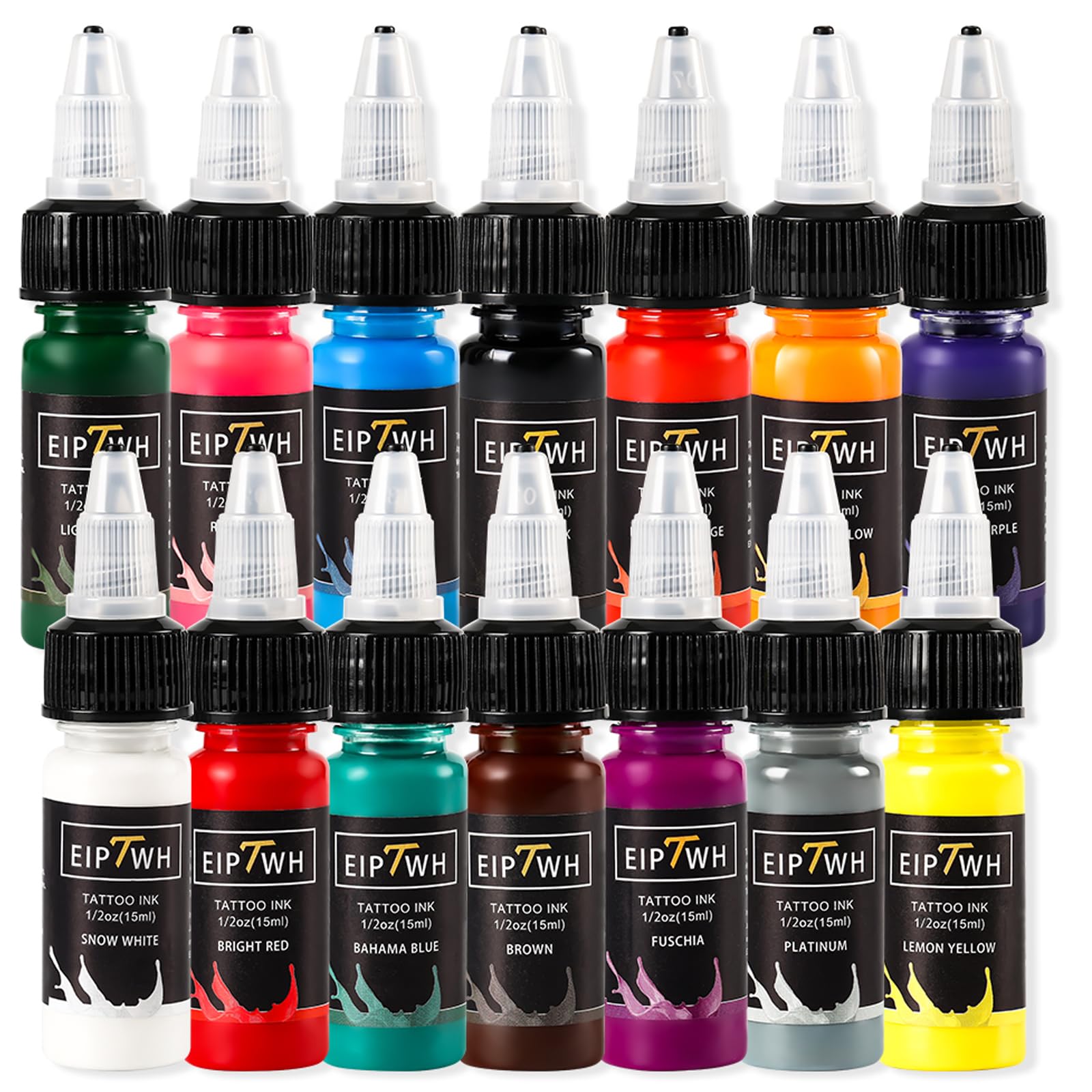 EIPTWH Tattoo Ink Set with 14 vibrant colors for precise line work.