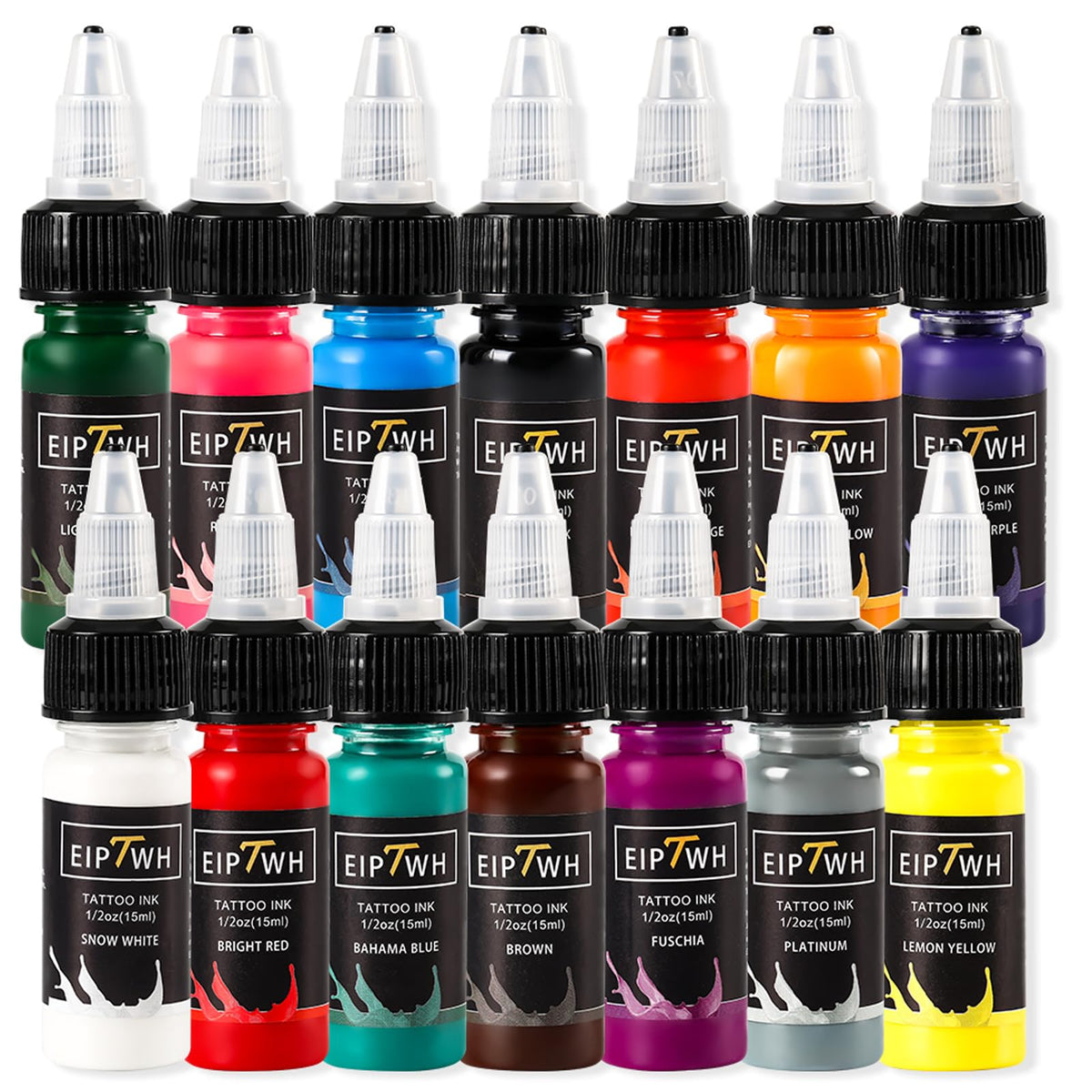 EIPTWH Tattoo Ink Set with 14 vibrant colors for precise line work.