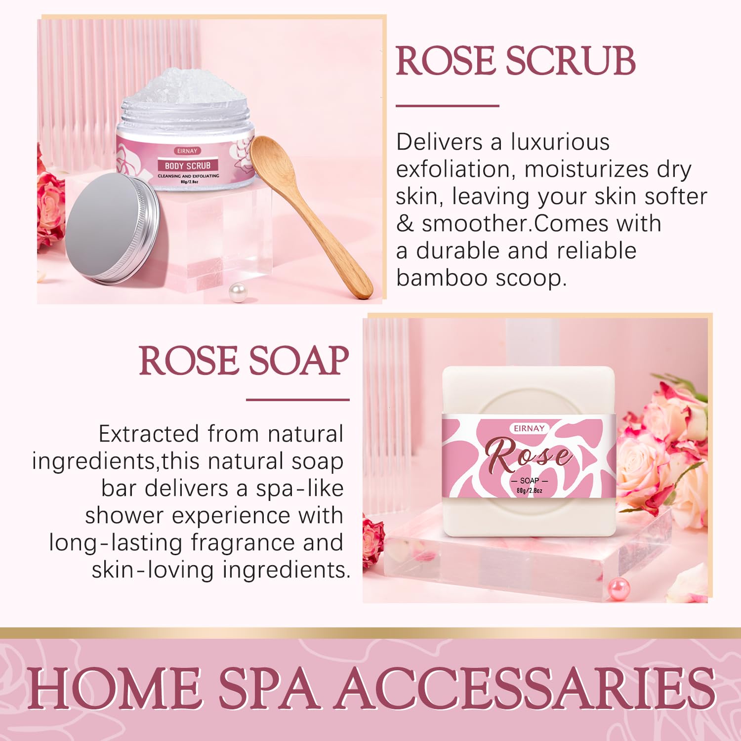 EIRNAY Rose Soap gentle cleanse with floral scent.