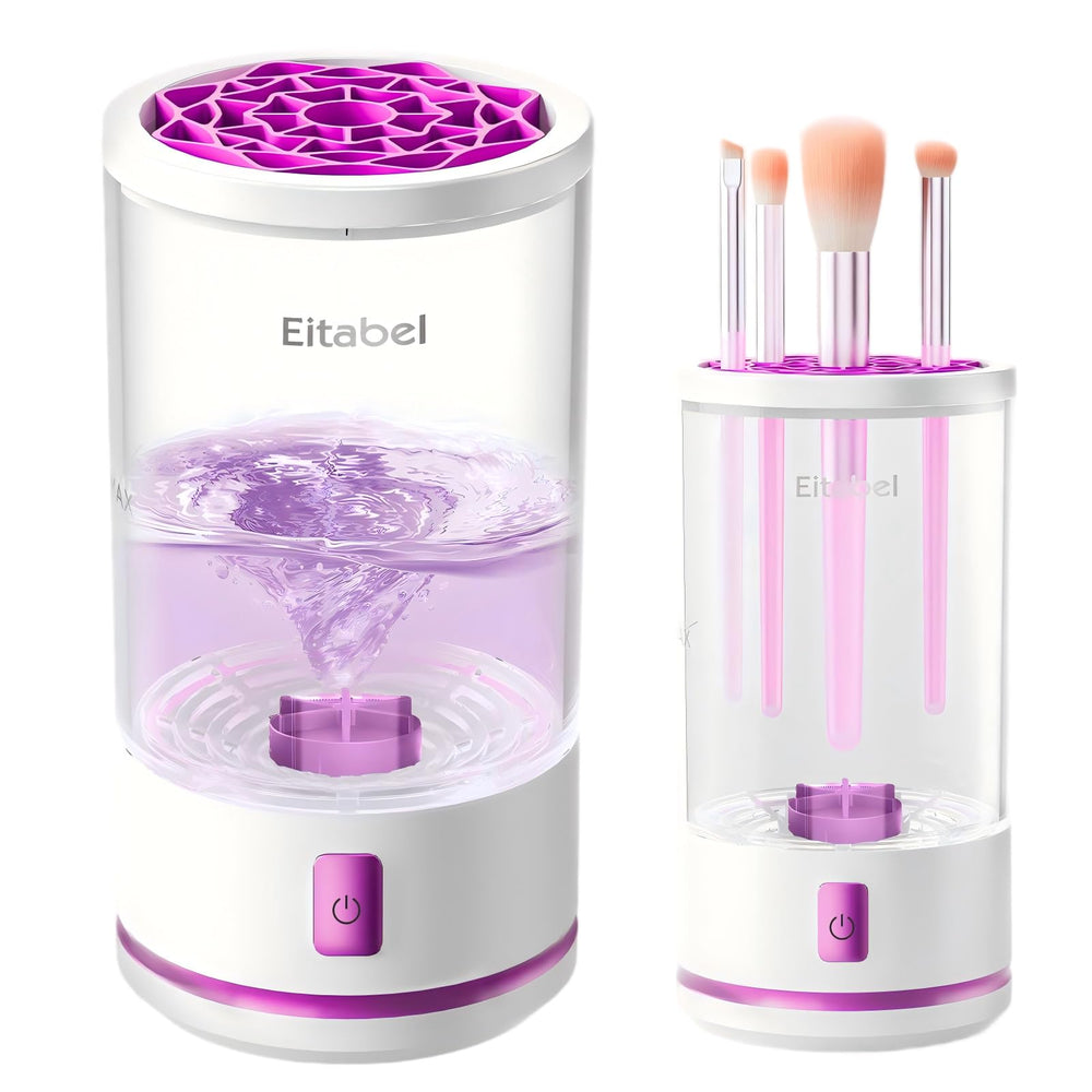 EITABEL 2-in-1 makeup brush cleaner machine in action for quick, deep cleaning.