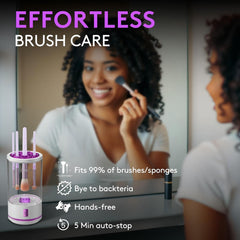 EITABEL makeup brush cleaner demonstrates high-speed cleaning at 7000 RPM.