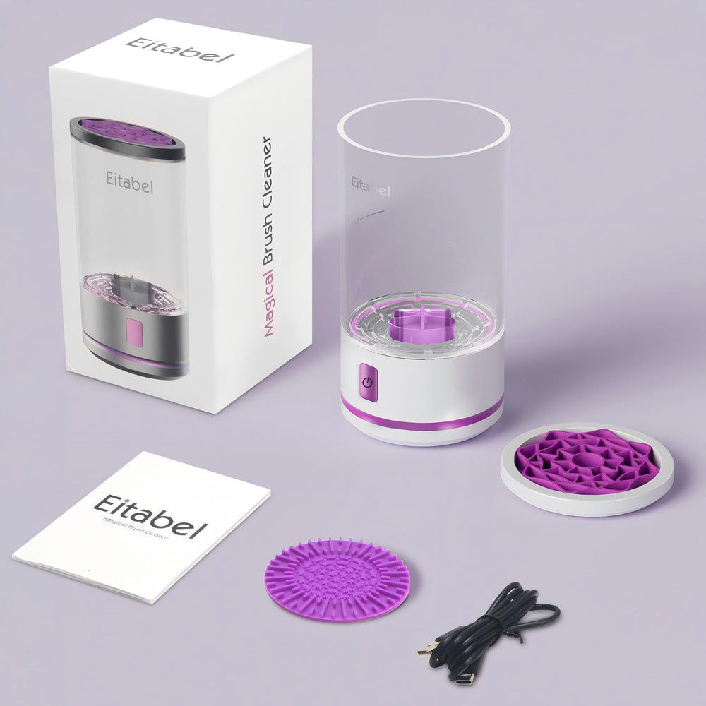EITABEL versatile cleaner handles eyeshadow to powder brushes.