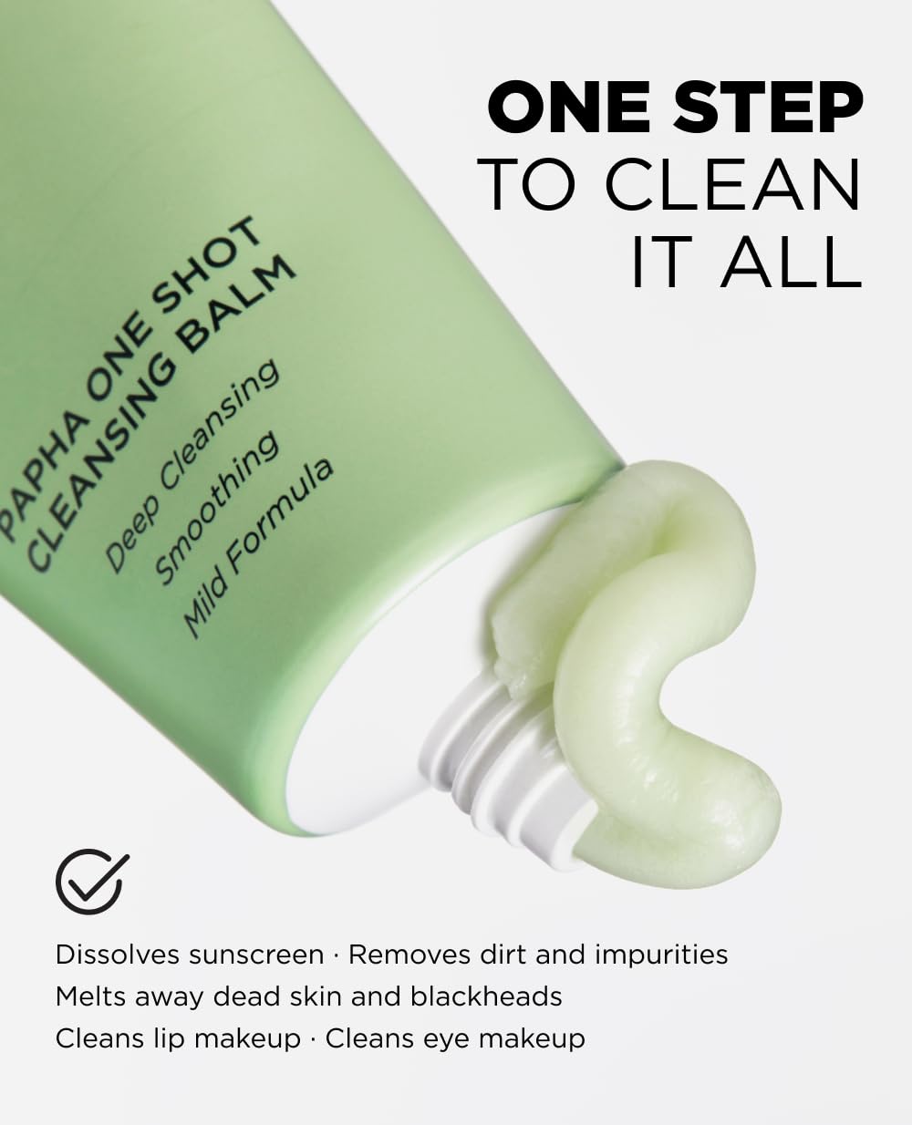 Either& PAPHA One Shot balm pour image shows silky melt texture