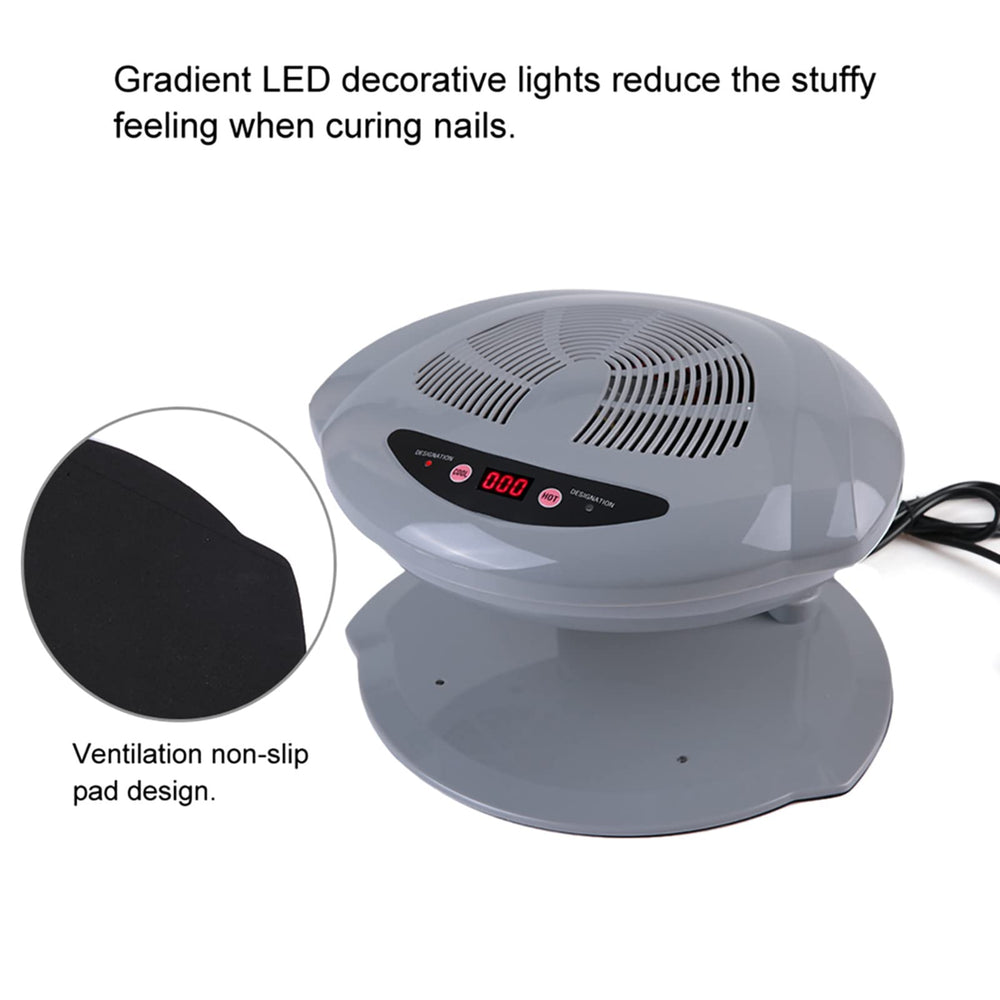 Ejoyous nail dryer top view highlighting compact design and vents