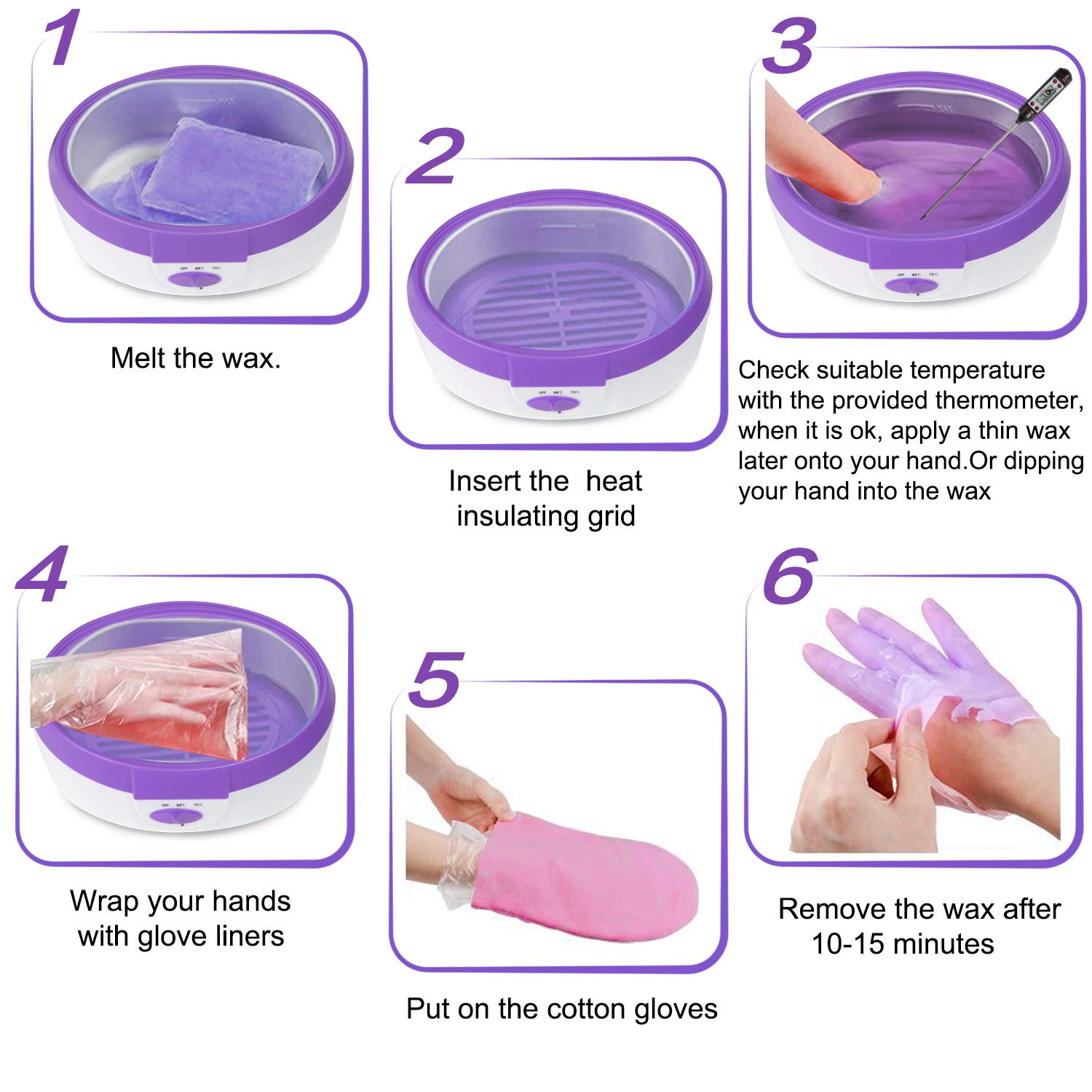 Skin appears moisturized after at-home paraffin therapy with Ejiubas.