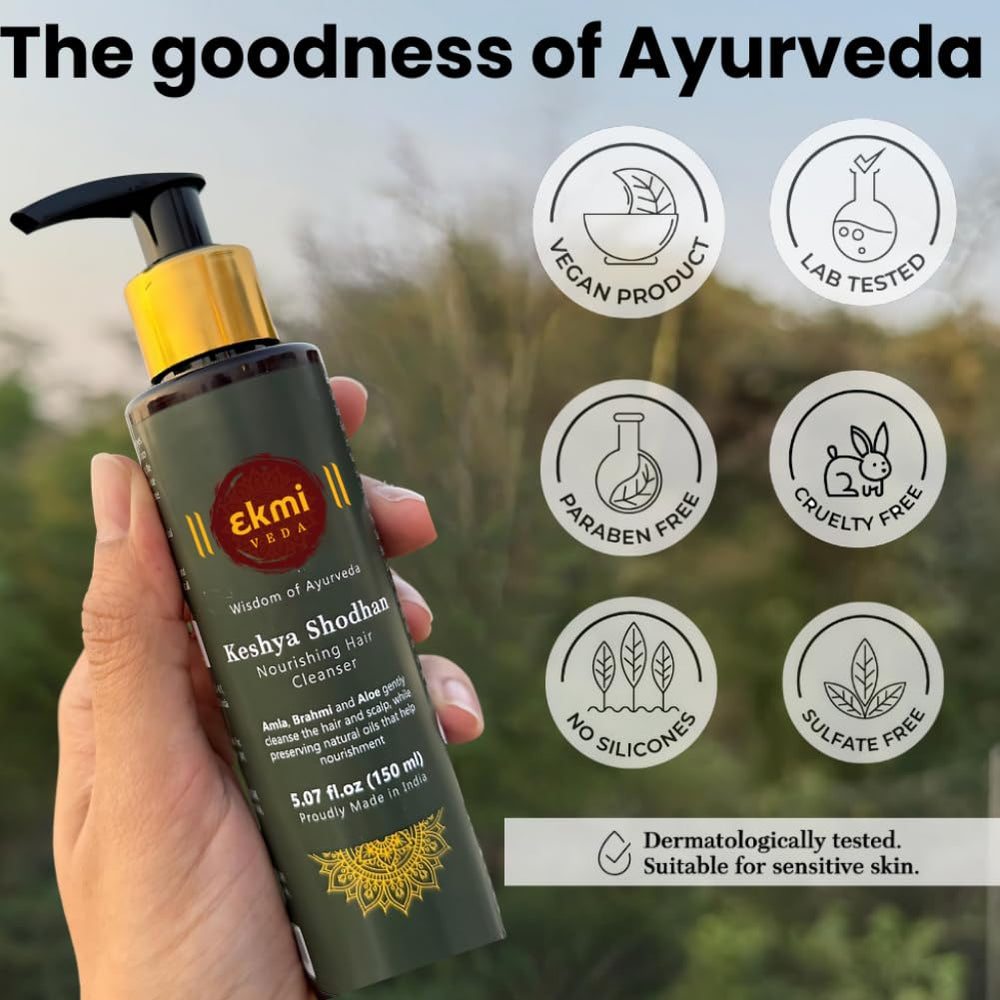 EKMIVEDA rosemary oil detail spotlights fragrant ingredient for hair vitality.