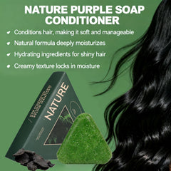 ekxzvg Nature Triangle Shampoo Bar foam shows light lather.