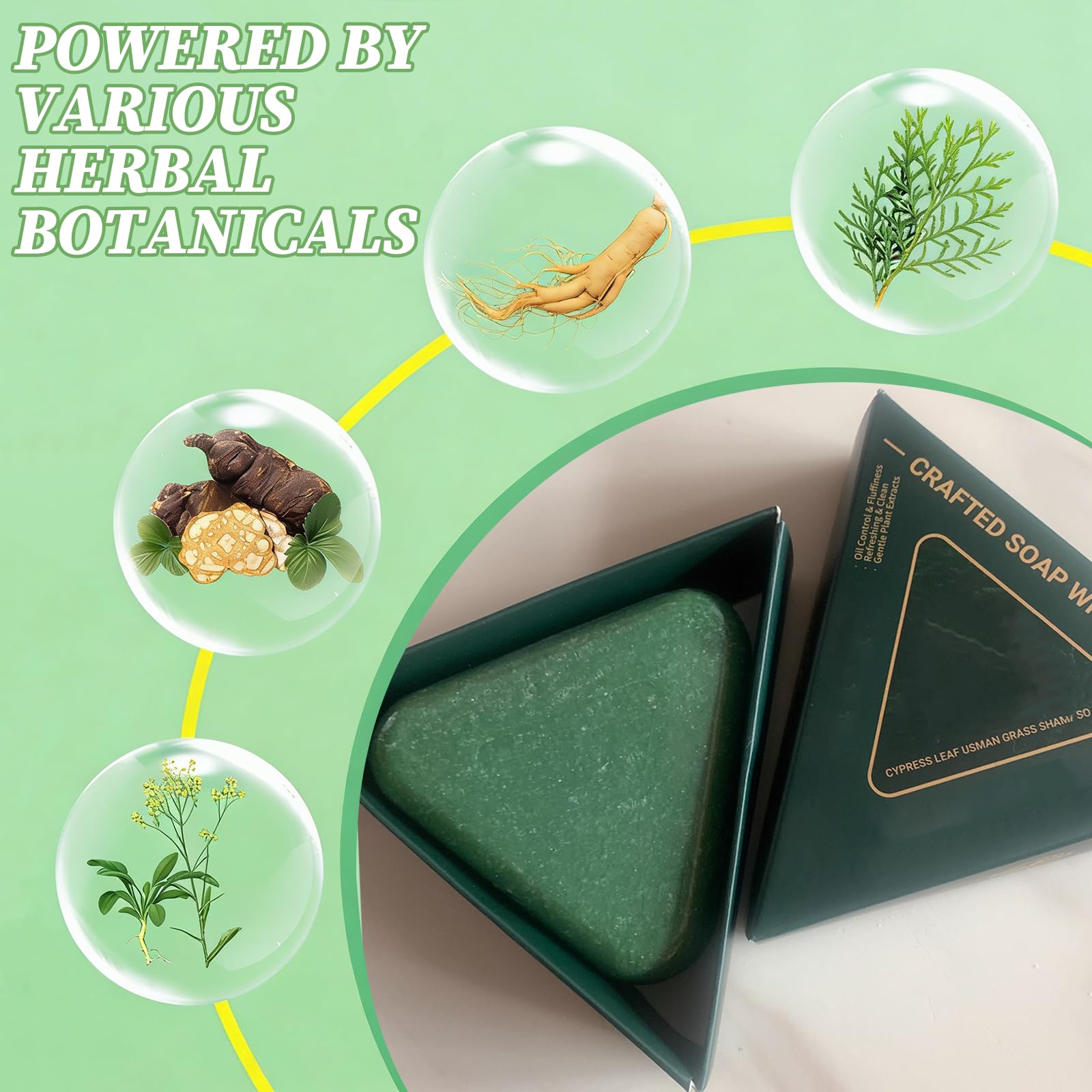 ekxzvg Usman herb shampoo bar closeup highlights natural ingredients.