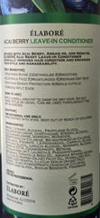 Elabore Acai Berry Leave-In application scene highlighting frizz control and detangling.