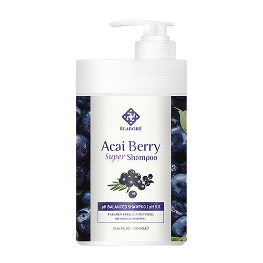 Elabore Acai Berry Super Hair Shampoo bottle for gentle cleanse and fragrance