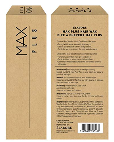Elabore MAX Plus hair wax fragrance close-up highlights the scent for daily grooming.