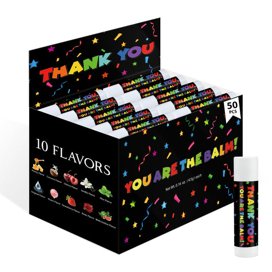 ElasignShopo lip balm collection—50-pack set for bulk gifting at events.