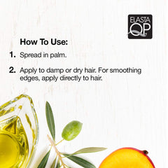 Elasta QP Glaze close-up highlights high-shine hair gloss.
