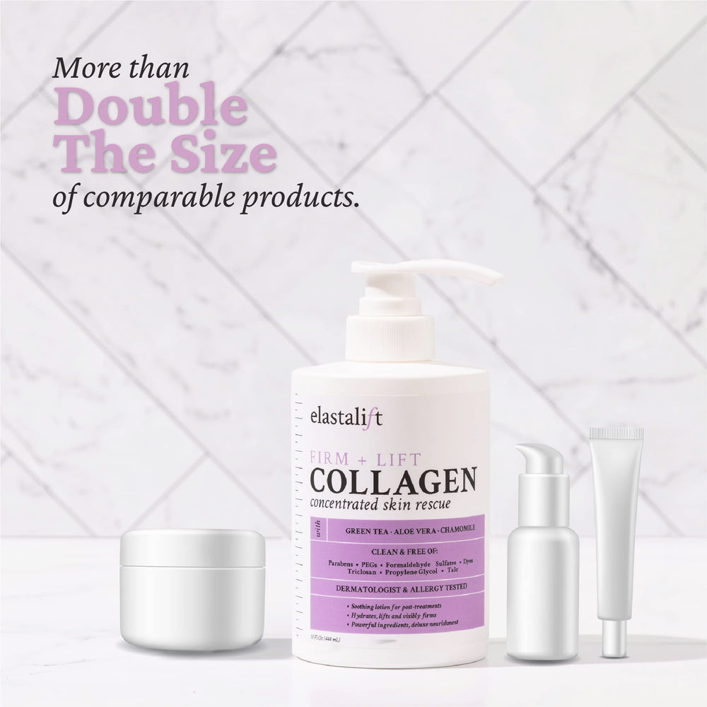 Elastalift collagen cream face application demonstrates daily hydration for sensitive skin.