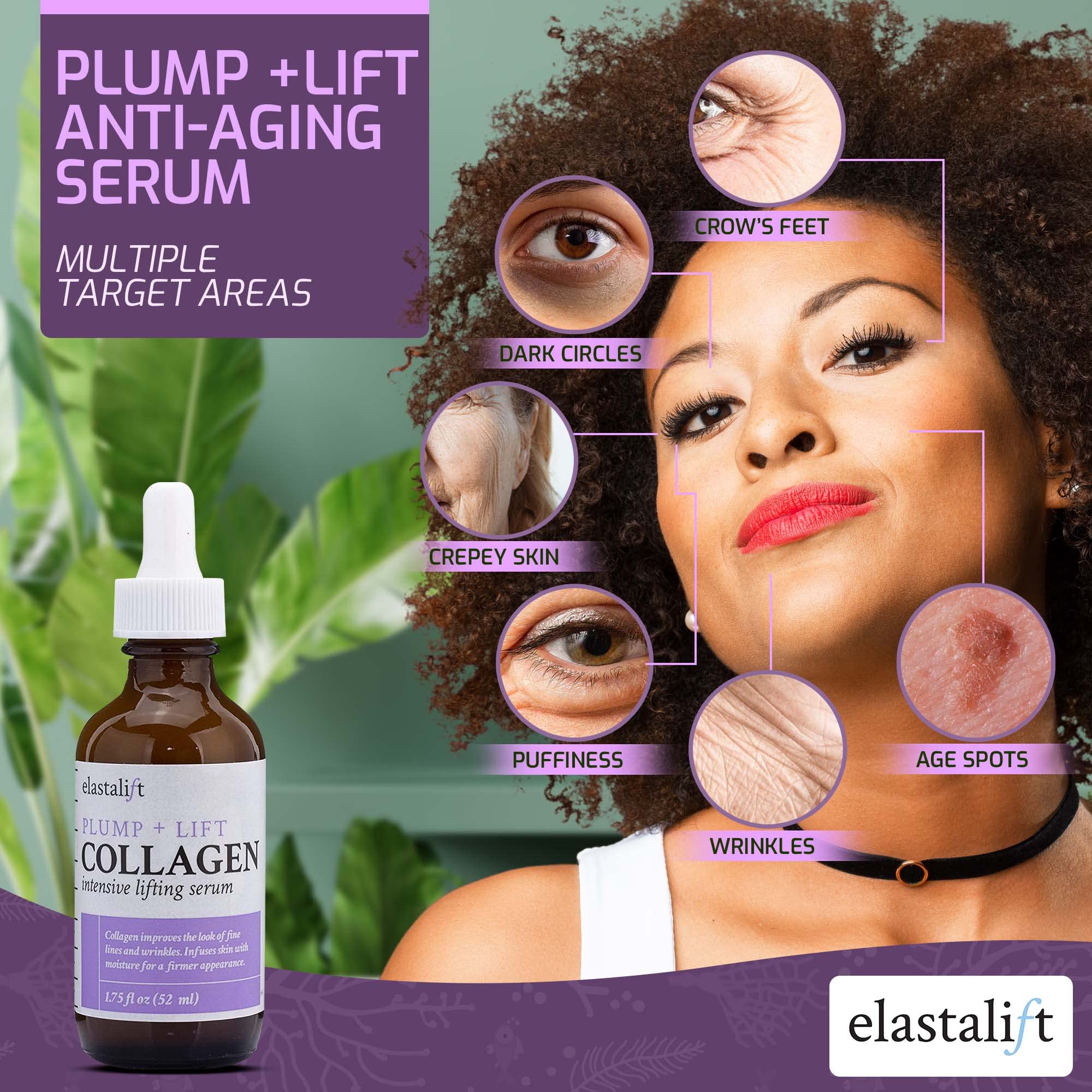 Elastalift dermatologist-tested icon beside skincare on a clean surface.