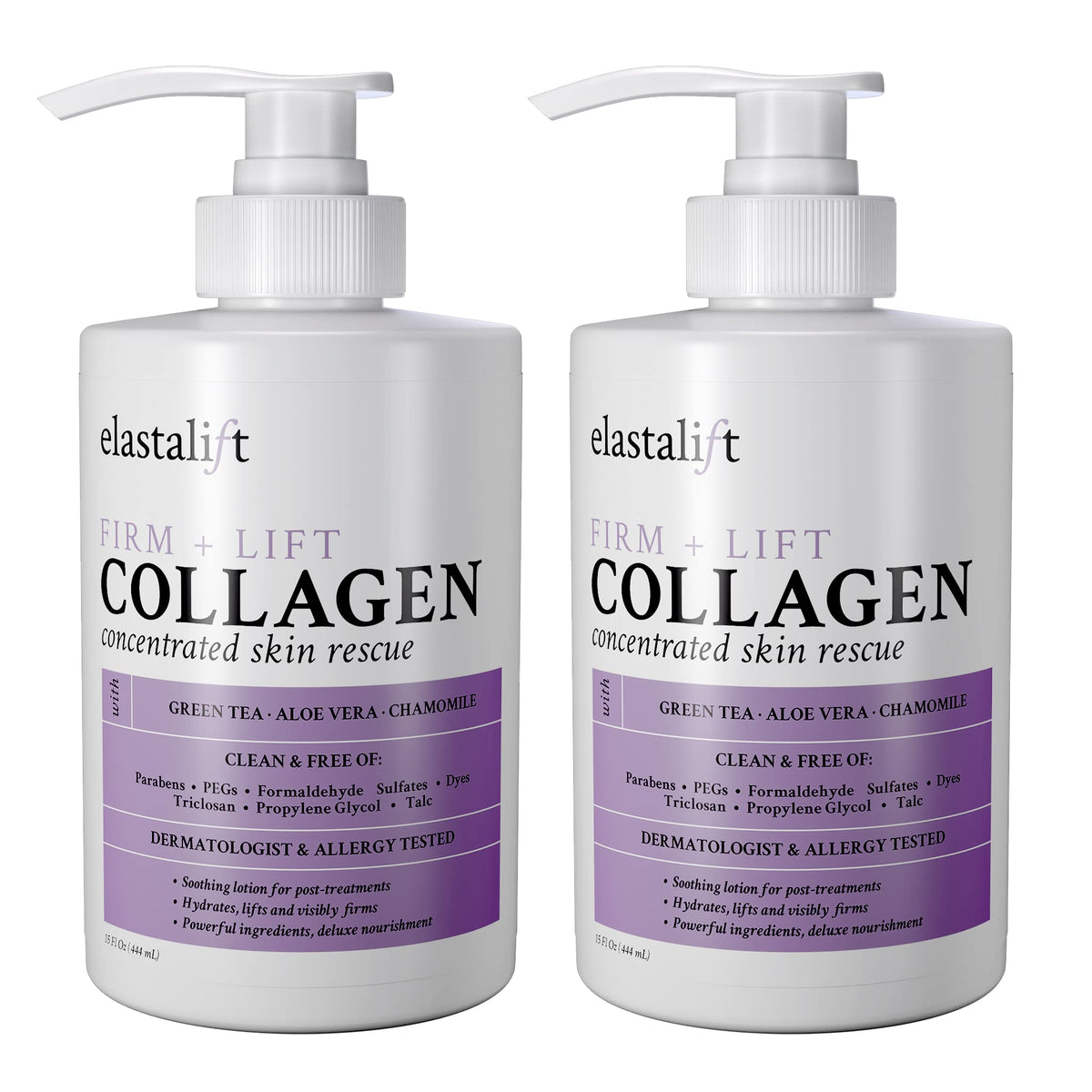Elastalift fragrance-free collagen cream bottle for hydrating, non-greasy skin care.