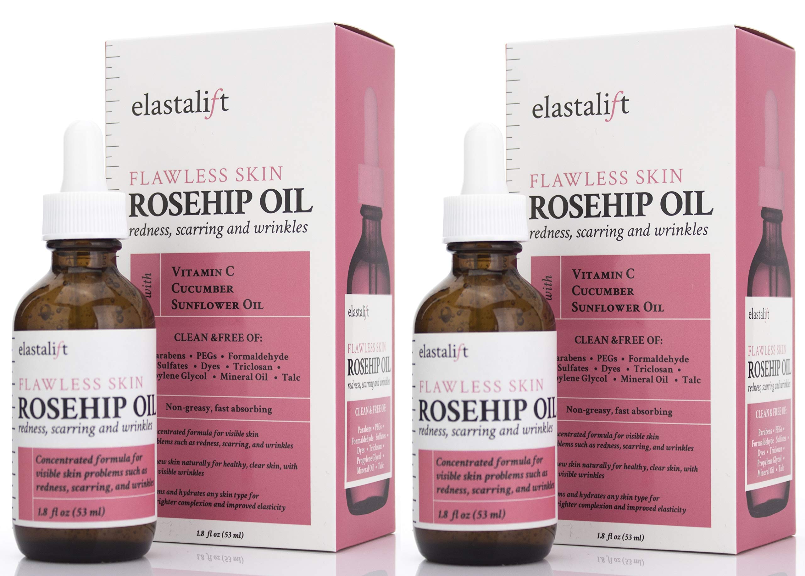 Elastalift rosehip oil bottle with pump for easy application and daily skincare