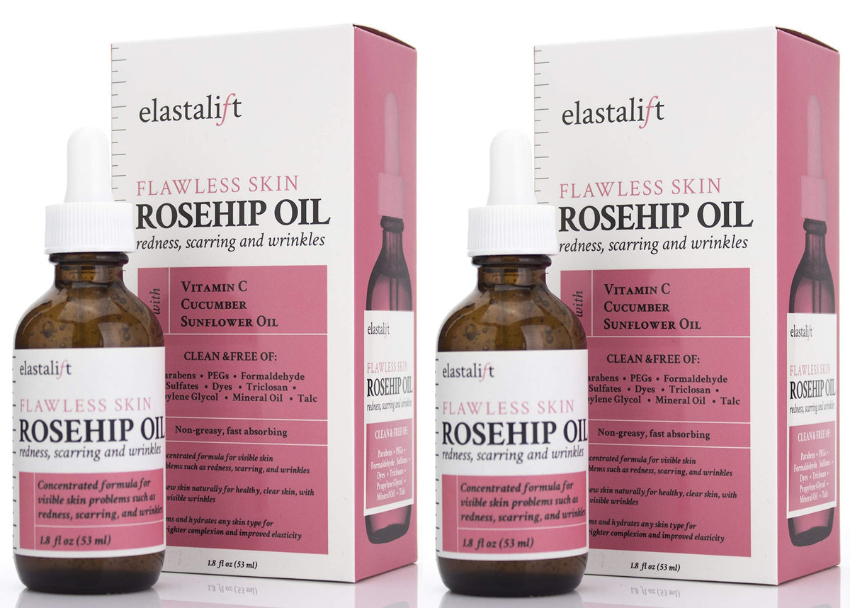 Elastalift rosehip oil bottle with pump for easy application and daily skincare