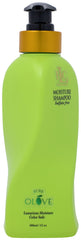 Label close-up of ELC Dao of Hair Pure Olove Shampoo highlights botanical hydration