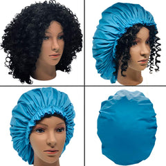 ELEBOX braids-friendly black shower cap keeps all hair contained