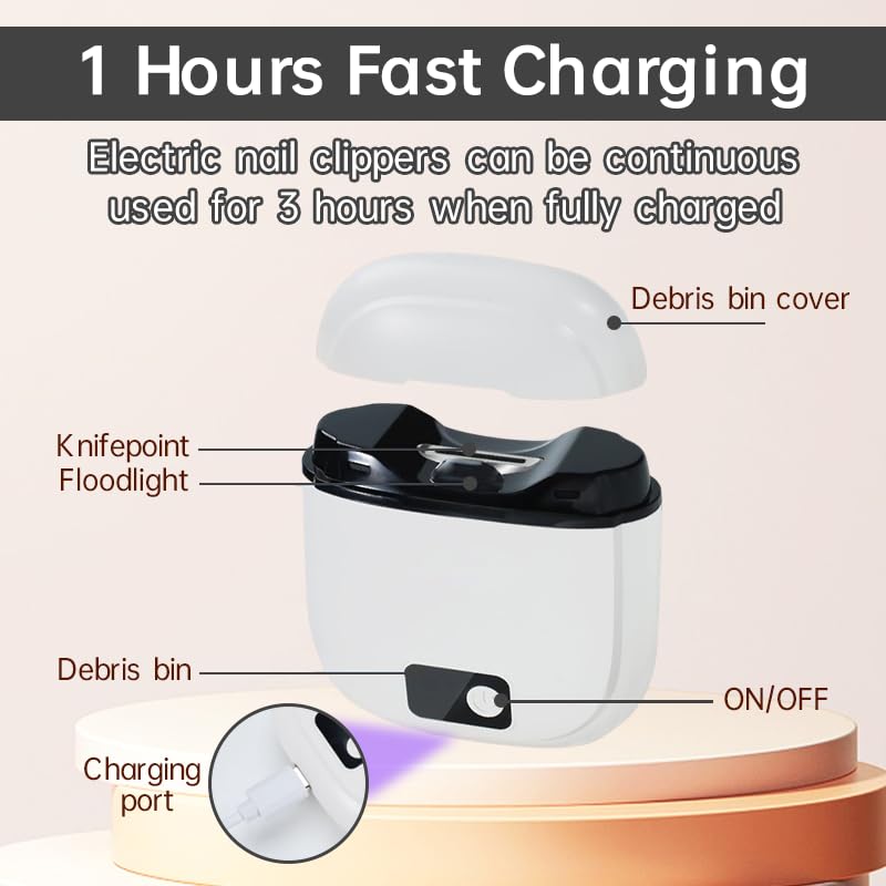 Electric Nail Clipper 3-Speed settings for babies and thick nails