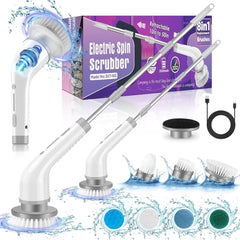 Electric Spin Scrubber front view showing ergonomic grip for extended use