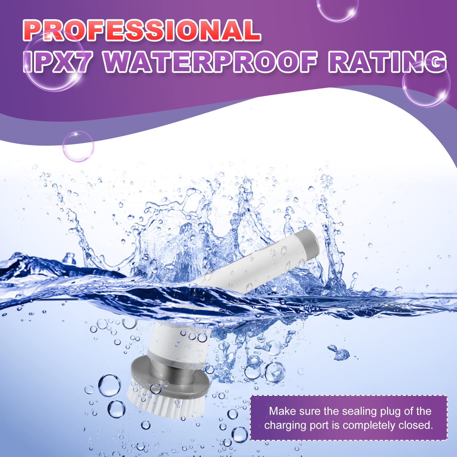 Electric Spin Scrubber IPX7 waterproof design for wet-area use
