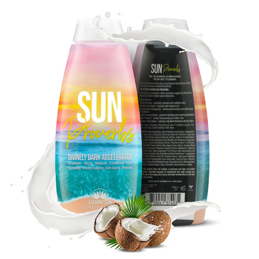 Elegant Sun Sun Proverbs bottle closeup of creamy texture for even application