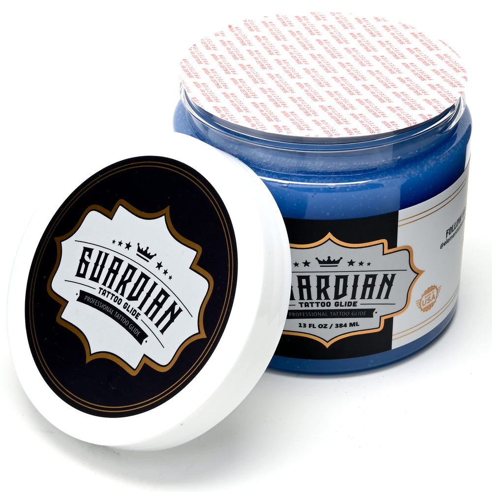 Element Tattoo Supply Guardian Tattoo Glide Gel aftercare closeup shows moisturizing consistency for skin
