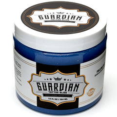 Element Tattoo Supply Guardian Tattoo Glide Gel during-tattoo closeup reveals ink-control at needle tip