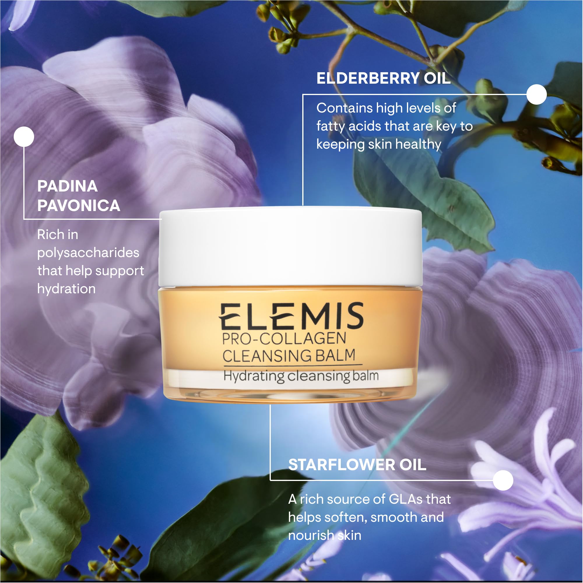 Lavender and chamomile aroma enhances the cleansing experience
