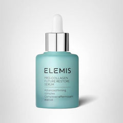 Spa-inspired setup with Elemis serum for pampered skin.