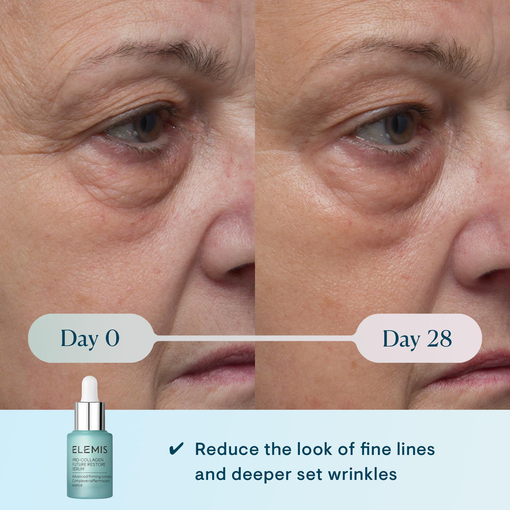 Elemis serum pump close-up suggesting quick absorption for radiant complexion.