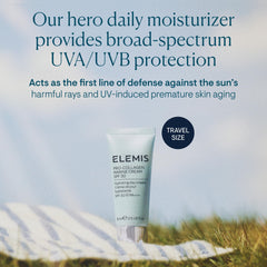 Elemis Pro-Collagen Marine Cream SPF 30 applied on face demonstrates lightweight absorption.