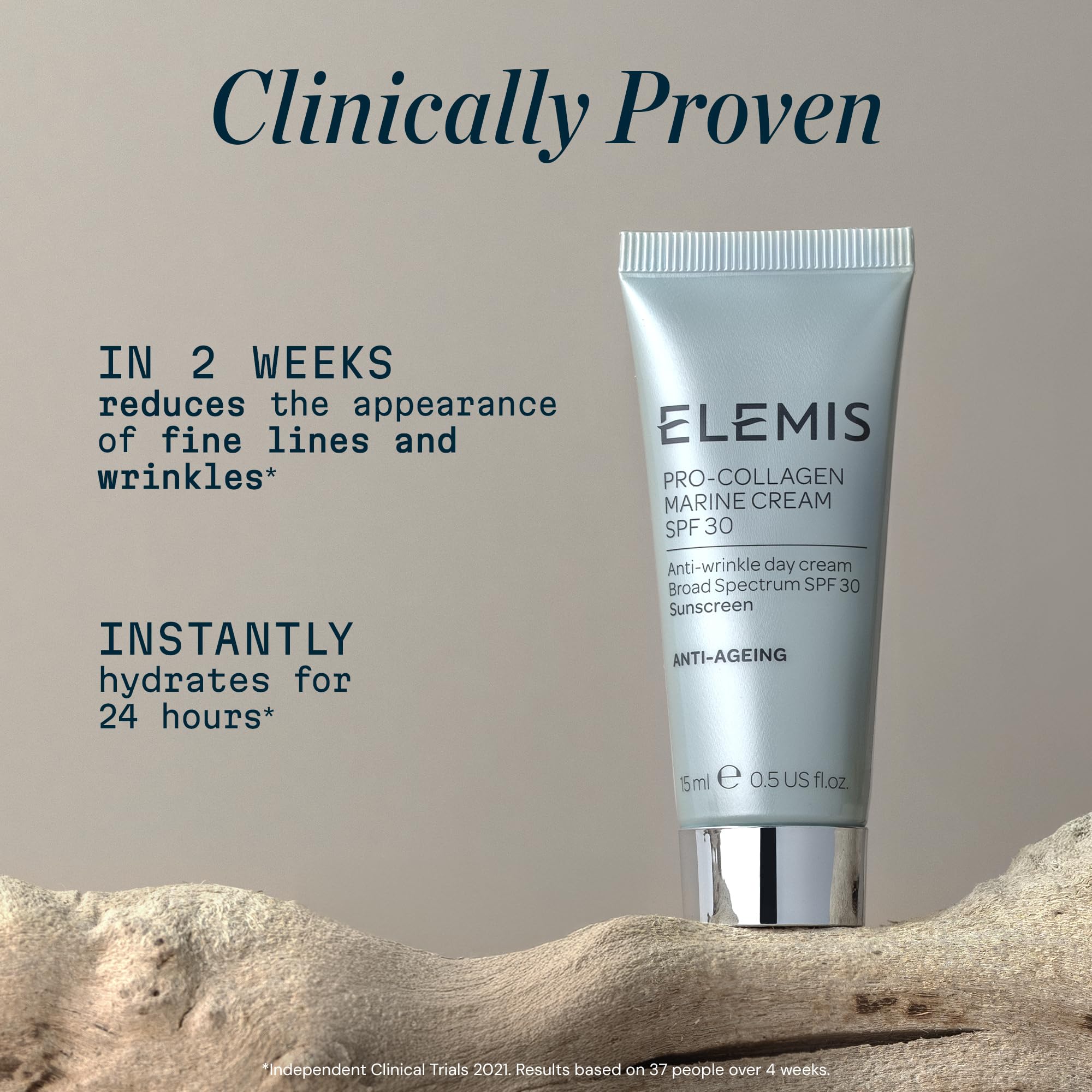 Elemis Pro-Collagen Marine Cream SPF 30 close-up texture shows gel-cream finish.