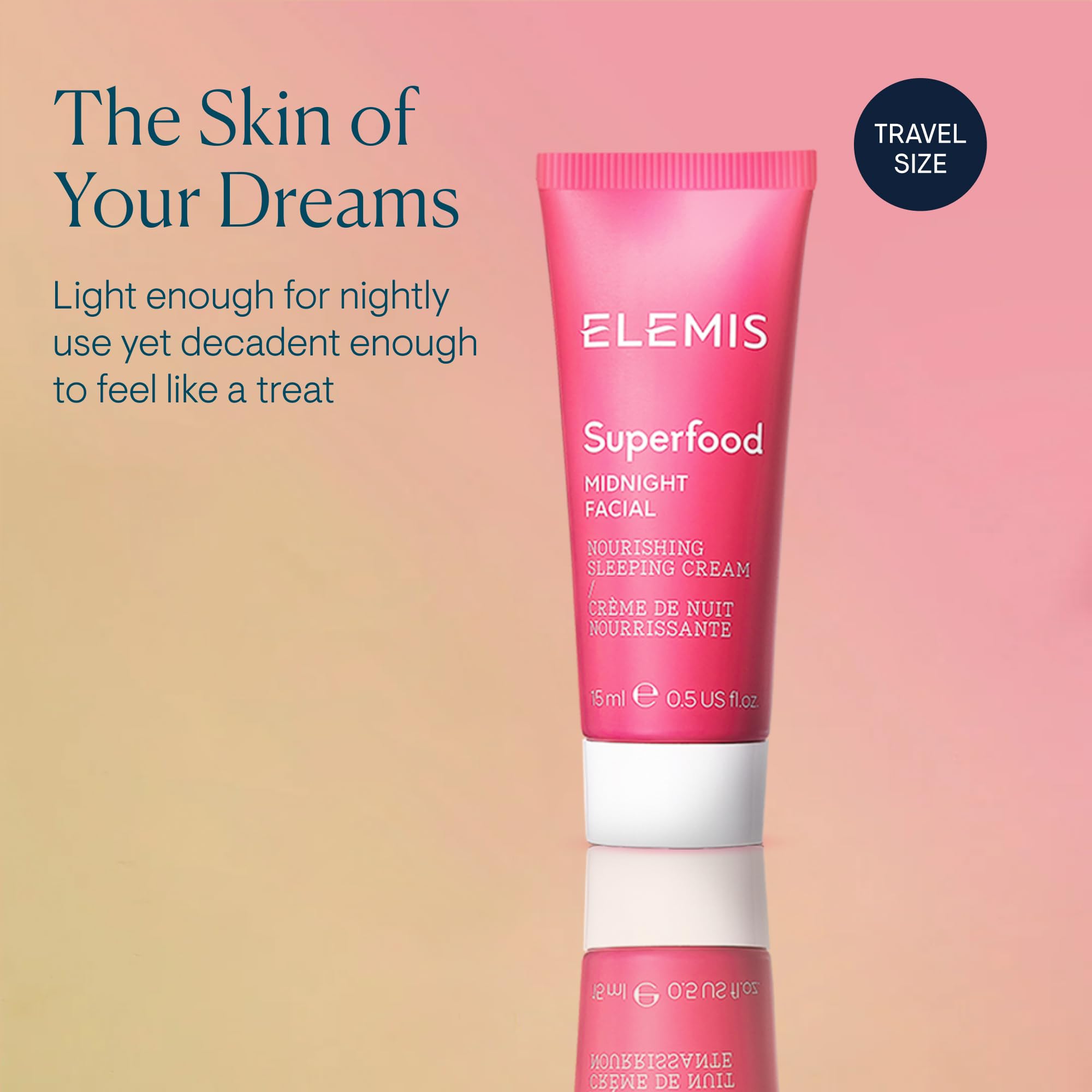 Elemis Midnight Facial pea-sized dispense showing light-weight application