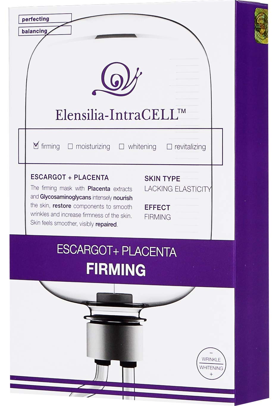 Elensilia Intracell Placenta Firming Mask Sheet pack of 10 hydrates and firms for a refreshed complexion
