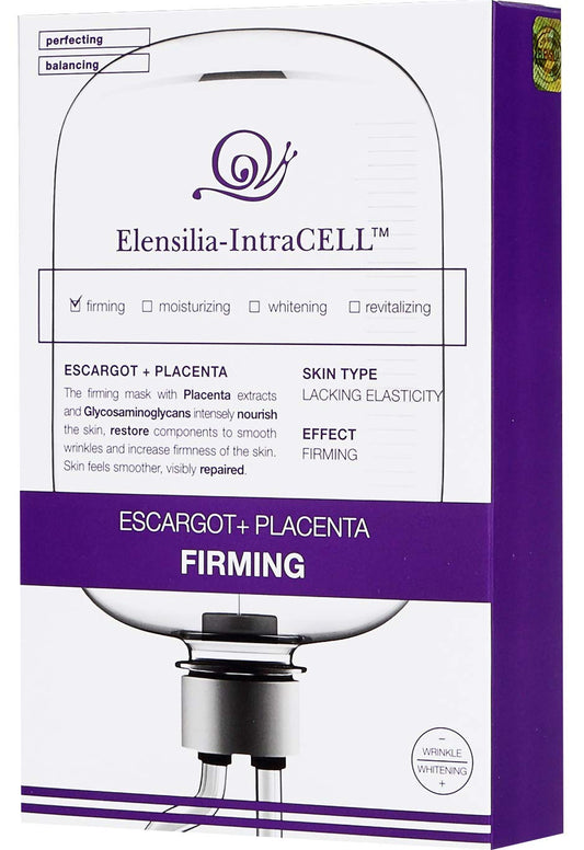 Elensilia Intracell Placenta Firming Mask Sheet pack of 10 hydrates and firms for a refreshed complexion