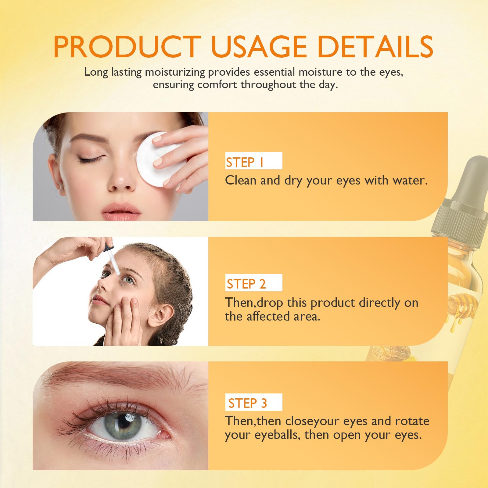 Elesysy Honey Eye Care honey droplets capture the nourishing, spa-like sensation for tired eyes.
