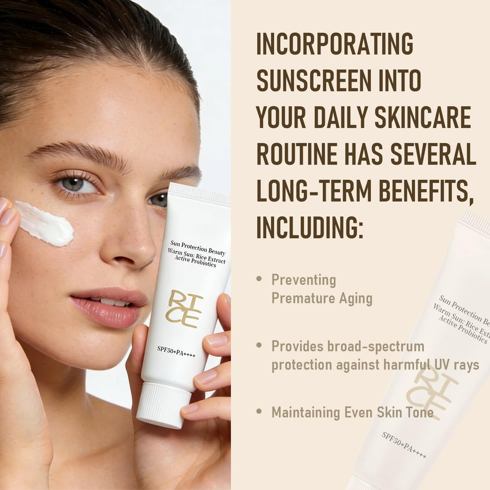 Morning skincare lineup featuring Elesysy Relief Sun SPF50+