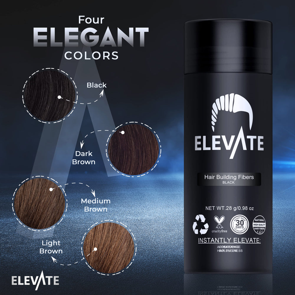 Elevate Hair Fibers conceals thinning at the hairline discreetly.