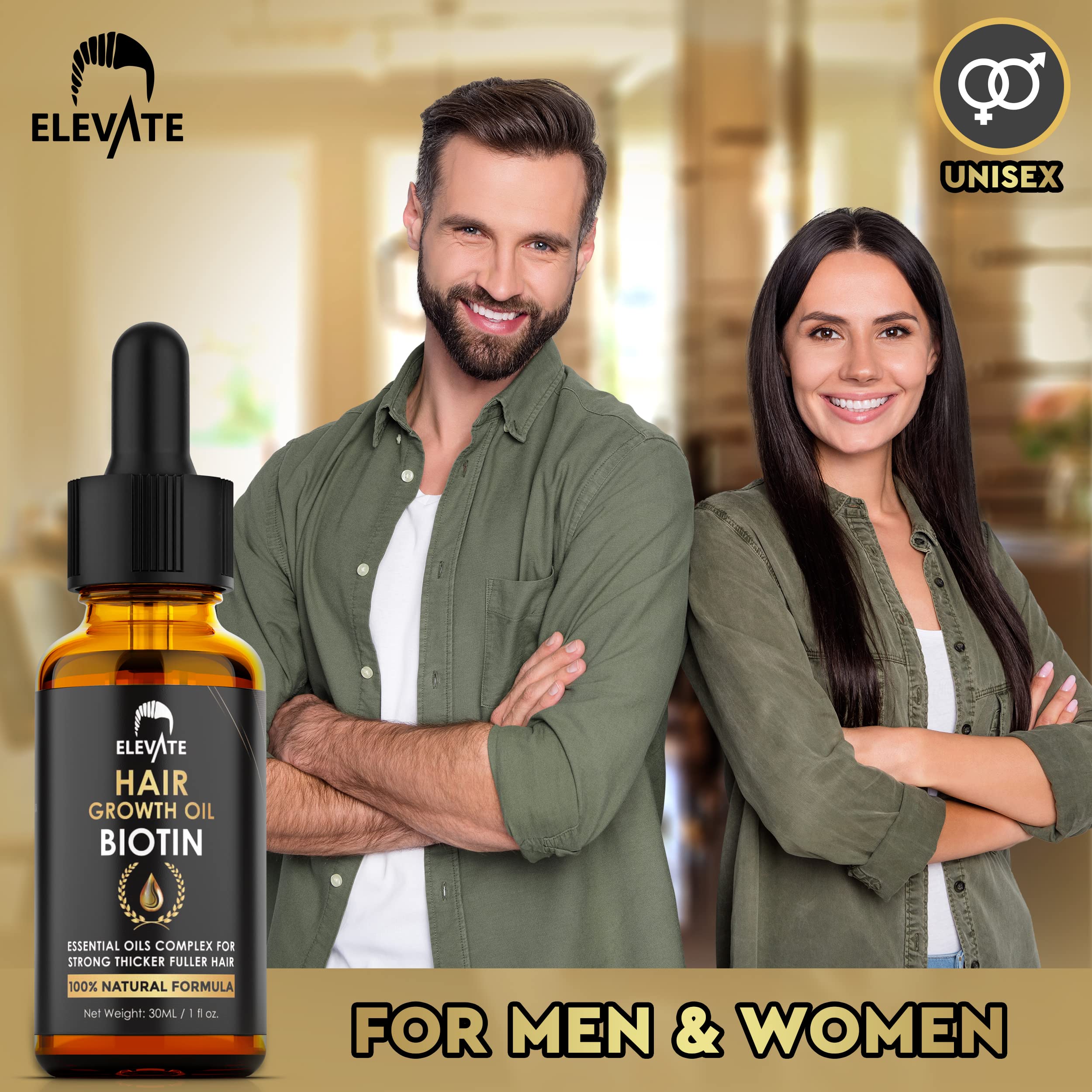 Elevate Hair Growth Oil bottle closeup—capturing texture and premium packaging.