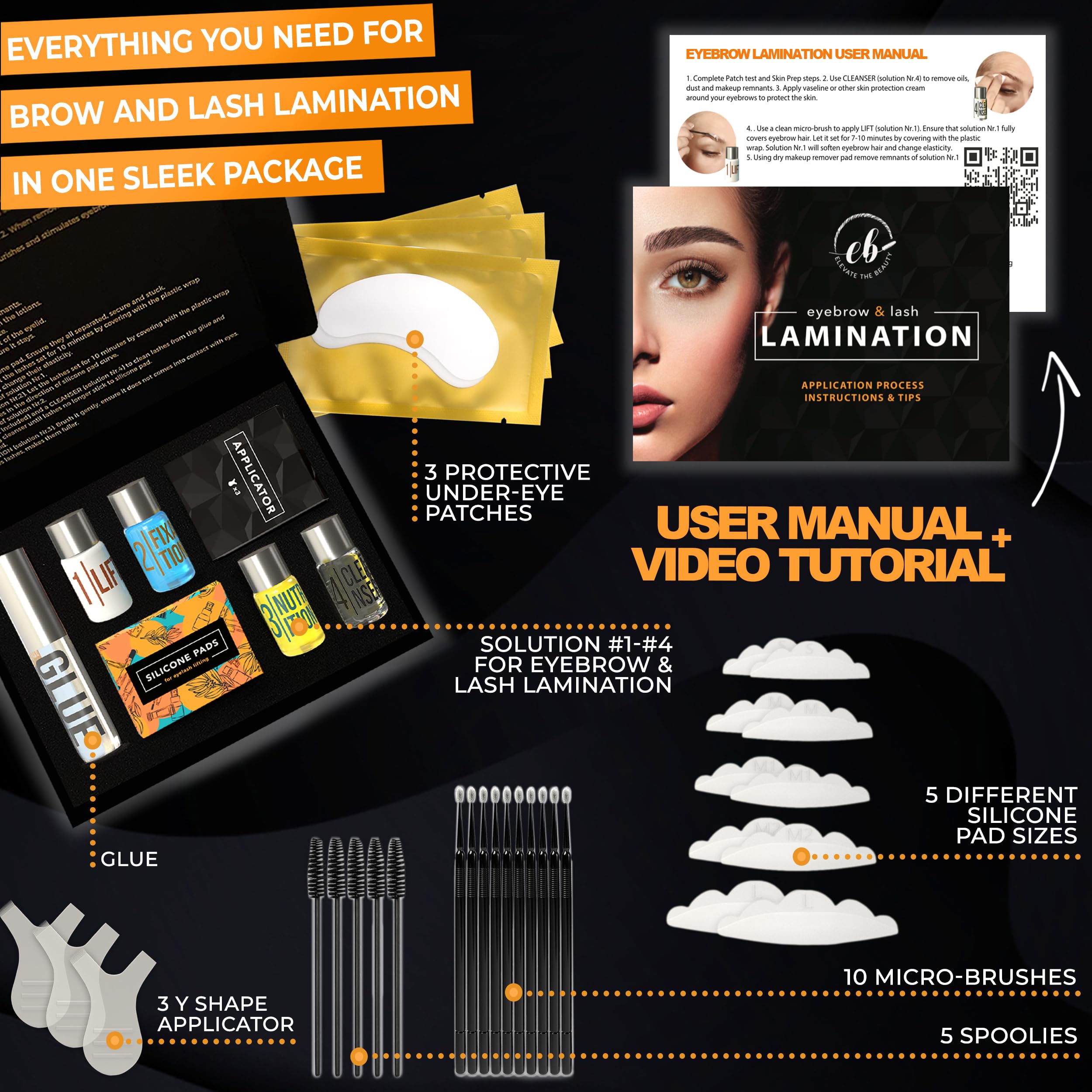 Elevate the Beauty lamination kit application tools ready for simple steps