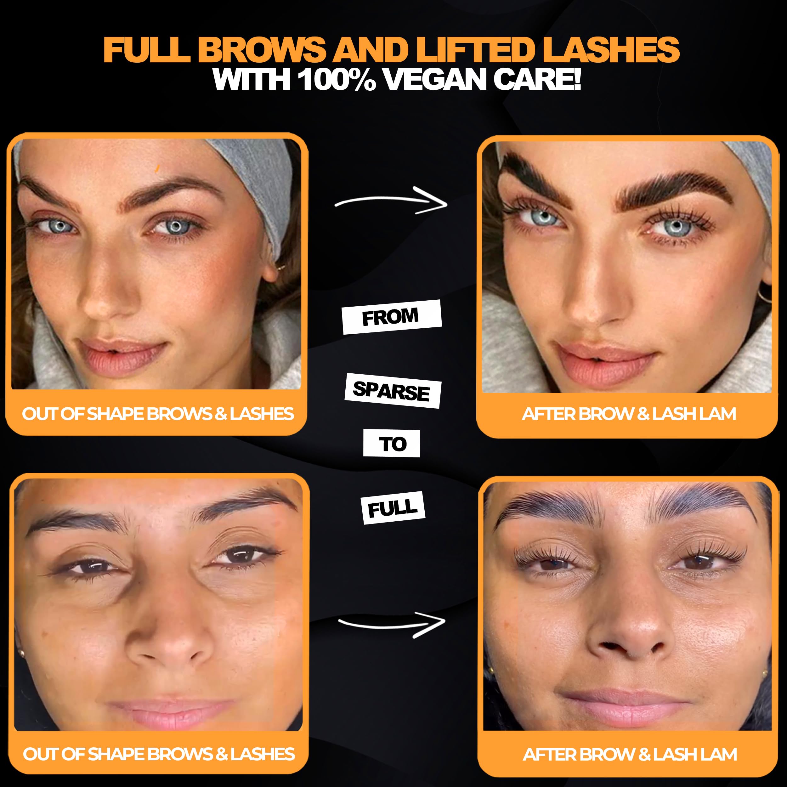 Elevate the Beauty lash lift lamination kit close-up shows curling results
