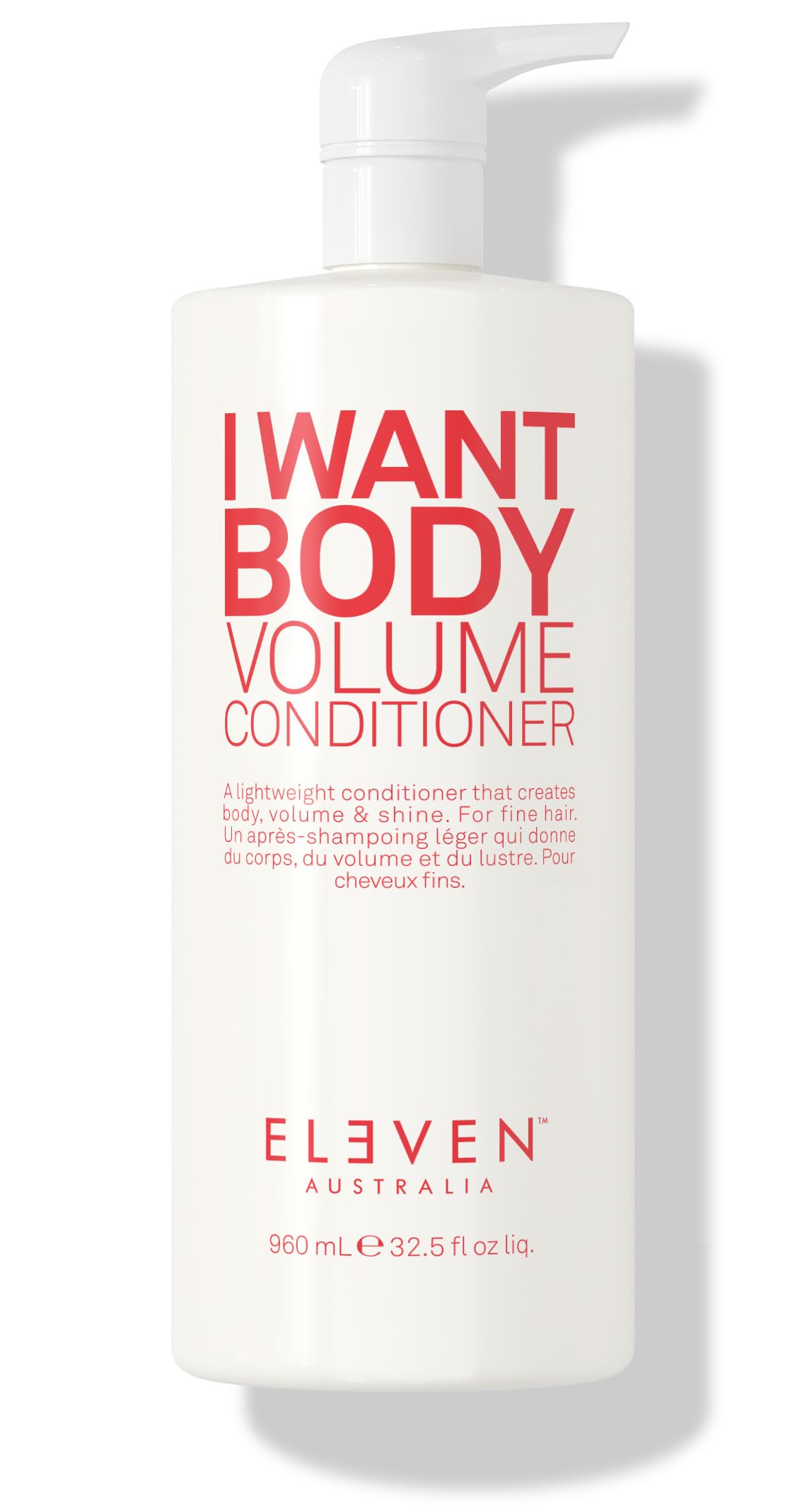 ELEVEN AUSTRALIA I Want Body Volume bottle pour shows easy application and volumizing potential