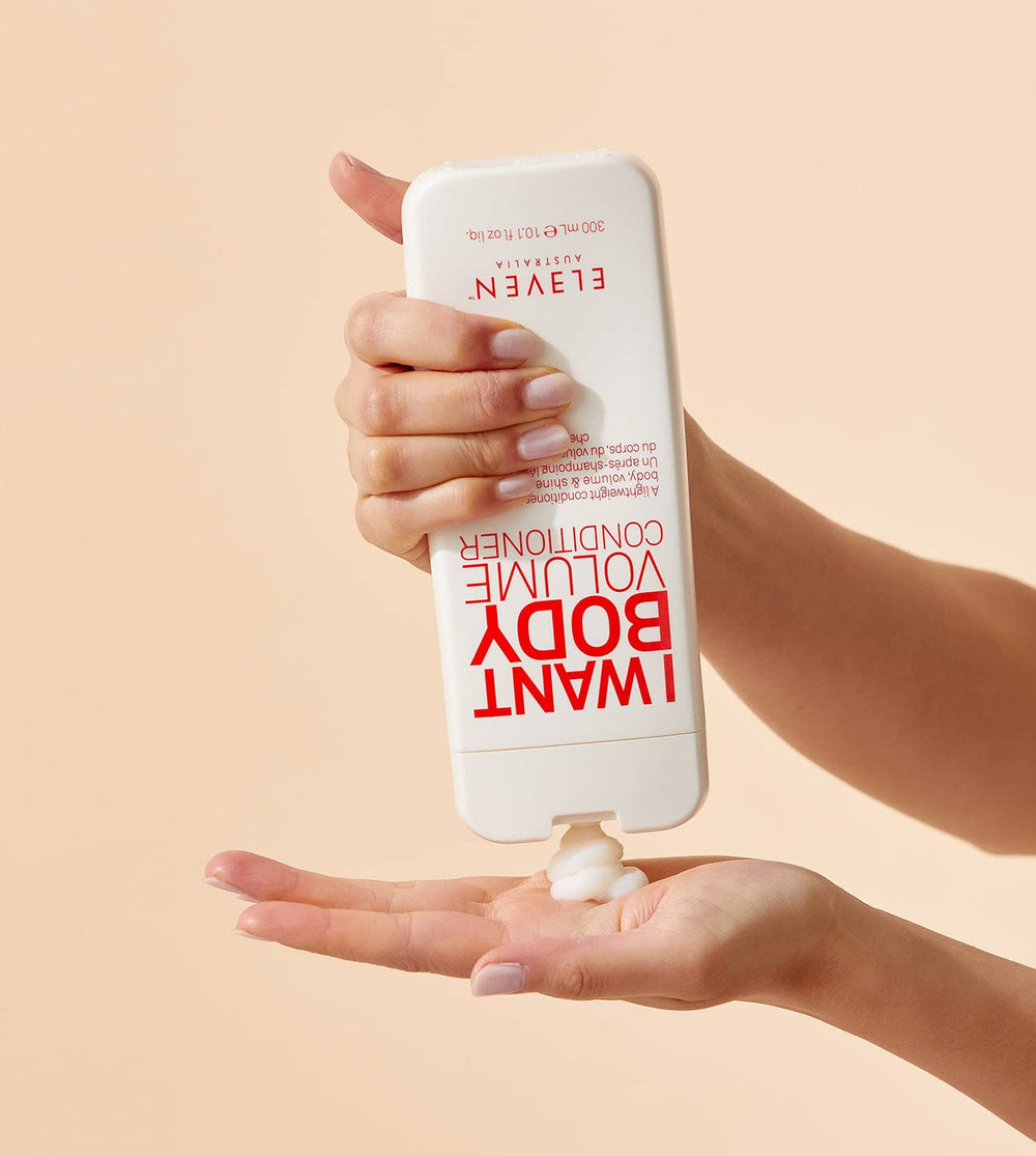 ELEVEN AUSTRALIA I Want Body Volume packaging shows sulfate-free formula for daily use