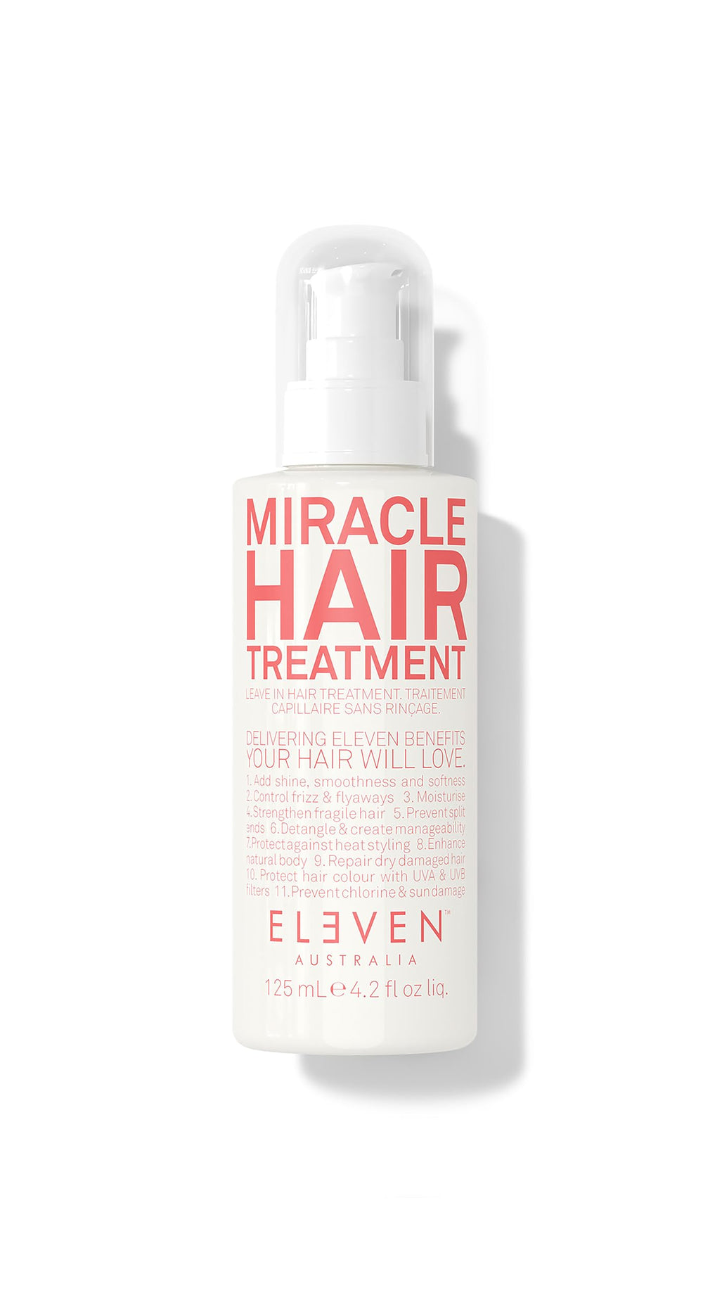 ELEVEN AUSTRALIA Miracle Leave In bottle pump visual with daily hydration benefit