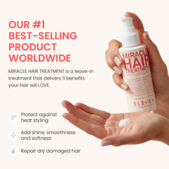 ELEVEN AUSTRALIA Miracle Leave In bottle shine for silky hair texture